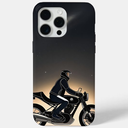 Motorrijder onder maanverlichte hemel Case-Mate iPhone case (Achterkant)