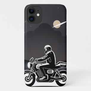 Motorrijder onder maanverlichte hemel Case-Mate iPhone case
