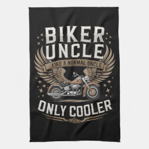 Motorrijder Oom Motorfiets Vaderdag Theedoek