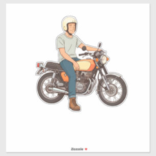 Motorrijder op een motorfiets  sticker