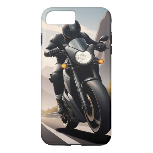 Motorrijder op hoogwaardige motorfiets Case-Mate iPhone case (Achterkant)