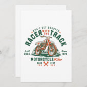 Motorrijder - Racer met de baan Feestdagenkaart (Voorkant / Achterkant)