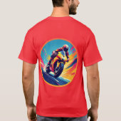 Motorrijder Racing Dynamische Illustratie T-shirt (Achterkant)