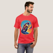 Motorrijder Racing Dynamische Illustratie T-shirt (Voorkant volledig)