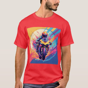Motorrijder Racing Dynamische Illustratie T-shirt