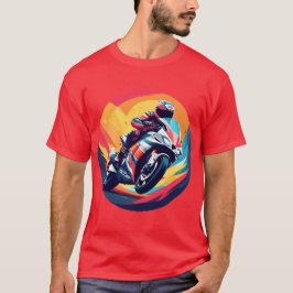 Motorrijder Racing Dynamische Illustratie T-shirt