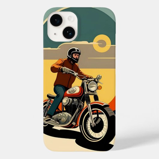 Motorrijder Retro Stijl Case-Mate iPhone Case (Achterkant)