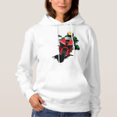 Motorrijder Rijden Rode Sportbike Hoodie (Voorkant)