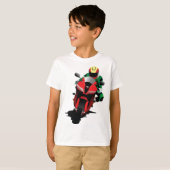 Motorrijder Rijden Rode Sportbike T-shirt (Voorkant volledig)