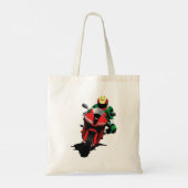 Motorrijder Rijden Rode Sportbike Tote Bag (Achterkant)