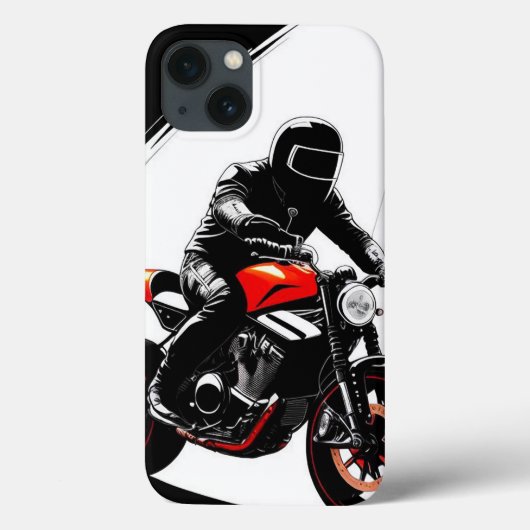Motorrijder rijdt door moderne stad Case-Mate iPhone case (Achterkant)