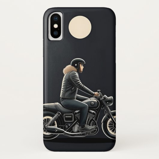 Motorrijder rijdt onder maanverlichte hemel Case-Mate iPhone case (Achterkant)