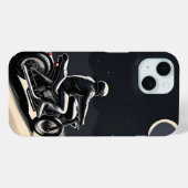 Motorrijder rijdt onder maanverlichte hemel Case-Mate iPhone case (Achterkant (horizontaal))