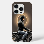 Motorrijder rijdt onder maanverlichte hemel Case-Mate iPhone case (Achterkant)