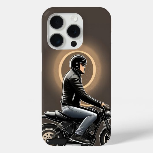 Motorrijder rijdt onder maanverlichte hemel Case-Mate iPhone case (Achterkant)
