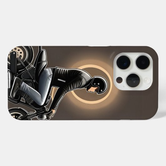Motorrijder rijdt onder maanverlichte hemel Case-Mate iPhone case (Achterkant (horizontaal))