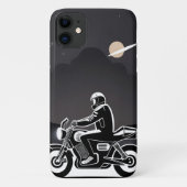 Motorrijder rijdt onder maanverlichte hemel Case-Mate iPhone case (Achterkant)