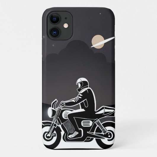 Motorrijder rijdt onder maanverlichte hemel Case-Mate iPhone case (Achterkant)