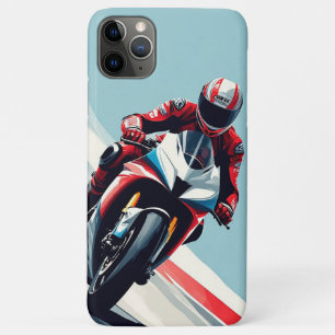Motorrijder rijdt op sportieve motorfiets op kusts Case-Mate iPhone case
