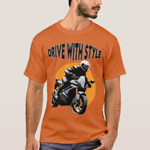 Motorrijder rijdt op sportmotor t-shirt