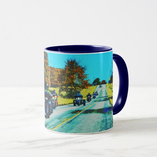 Motorrijder Road Trip Art Mok (Voorkant rechts)