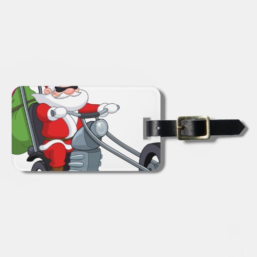 motorrijder santa claus bagagelabel (Voorkant horizontaal)