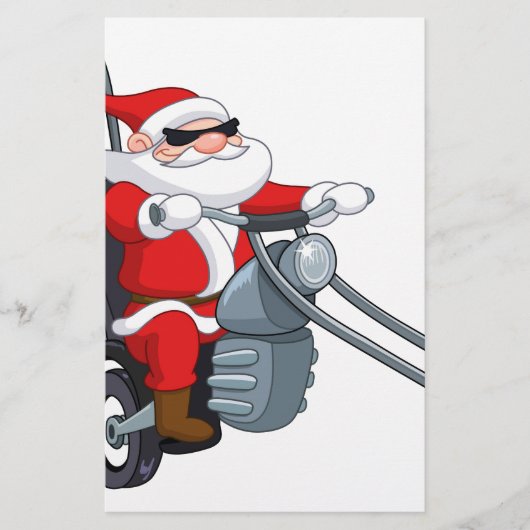 motorrijder santa claus briefpapier (Voorkant)