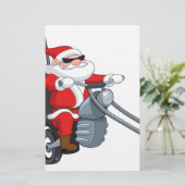 motorrijder santa claus briefpapier (Staand voorkant)