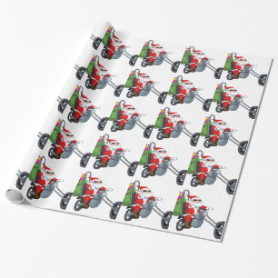 motorrijder santa claus cadeaupapier