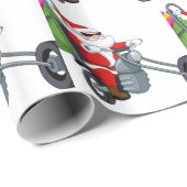 motorrijder santa claus cadeaupapier (Rol Hoek)