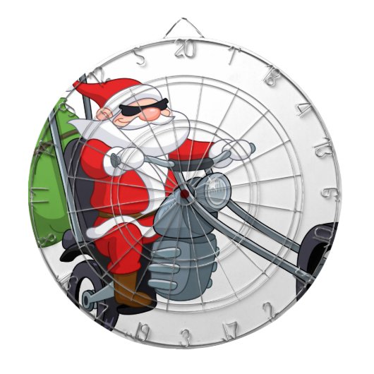 motorrijder santa claus dartbord (Voorkant)