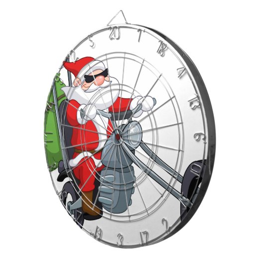 motorrijder santa claus dartbord (Voorkant Rechts)