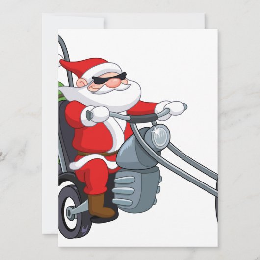 motorrijder santa claus feestdagenkaart (Voorkant)