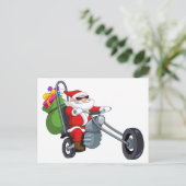 motorrijder santa claus feestdagenkaart (Staand voorkant)