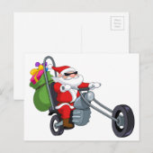 motorrijder santa claus feestdagenkaart (Voorkant / Achterkant)