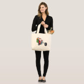 motorrijder santa claus grote tote bag (Voorkant (model))