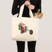 motorrijder santa claus grote tote bag (Voorkant (product))