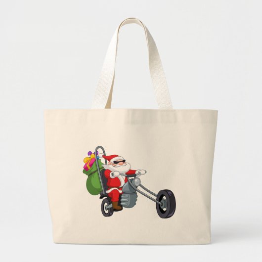 motorrijder santa claus grote tote bag (Voorkant)