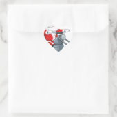 motorrijder santa claus hart sticker (Tas)