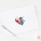 motorrijder santa claus hart sticker (Envelop)