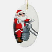 motorrijder santa claus keramisch ornament (Rechts)