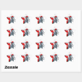 motorrijder santa claus ster sticker (Vel)
