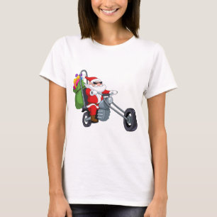 motorrijder santa claus t-shirt