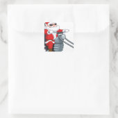 motorrijder santa claus vierkante sticker (Tas)