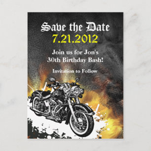 Motorrijder Save the Date Briefkaart