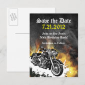 Motorrijder Save the Date Briefkaart (Voorkant / Achterkant)