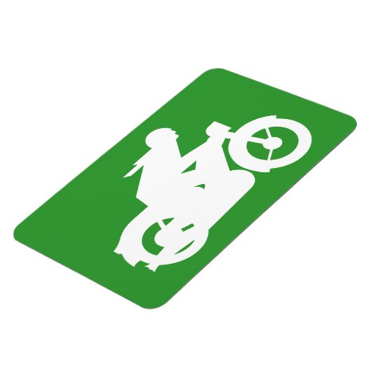 Motorrijder Silhouet Bord Magneet (Linkerzijde)