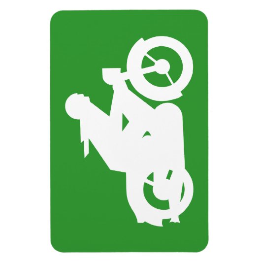 Motorrijder Silhouet Bord Magneet (Verticaal)