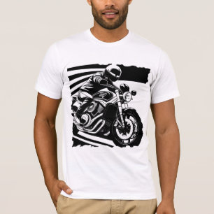Motorrijder stuurt een stijlvolle cruiser motor t-shirt