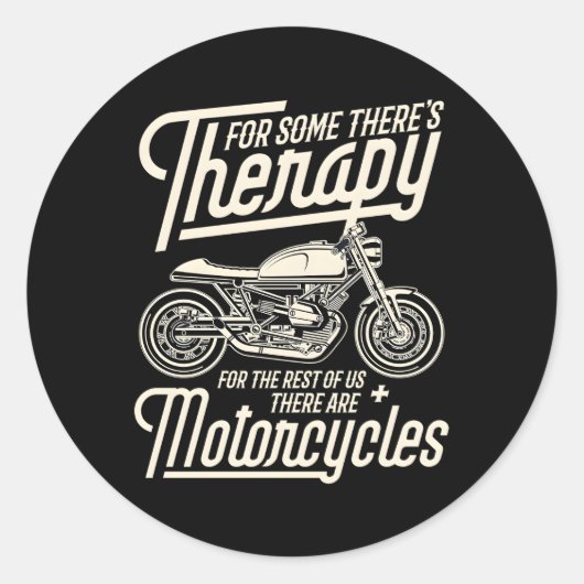 Motorrijder therapie Biker Ronde Sticker (Voorkant)